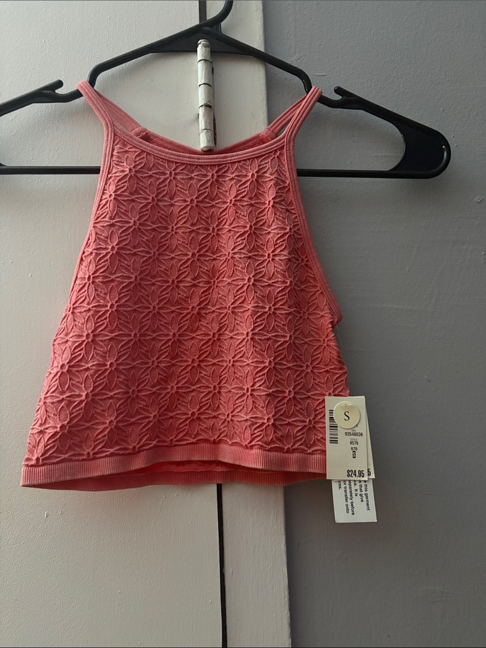 Pink Textured Knit Tank Top